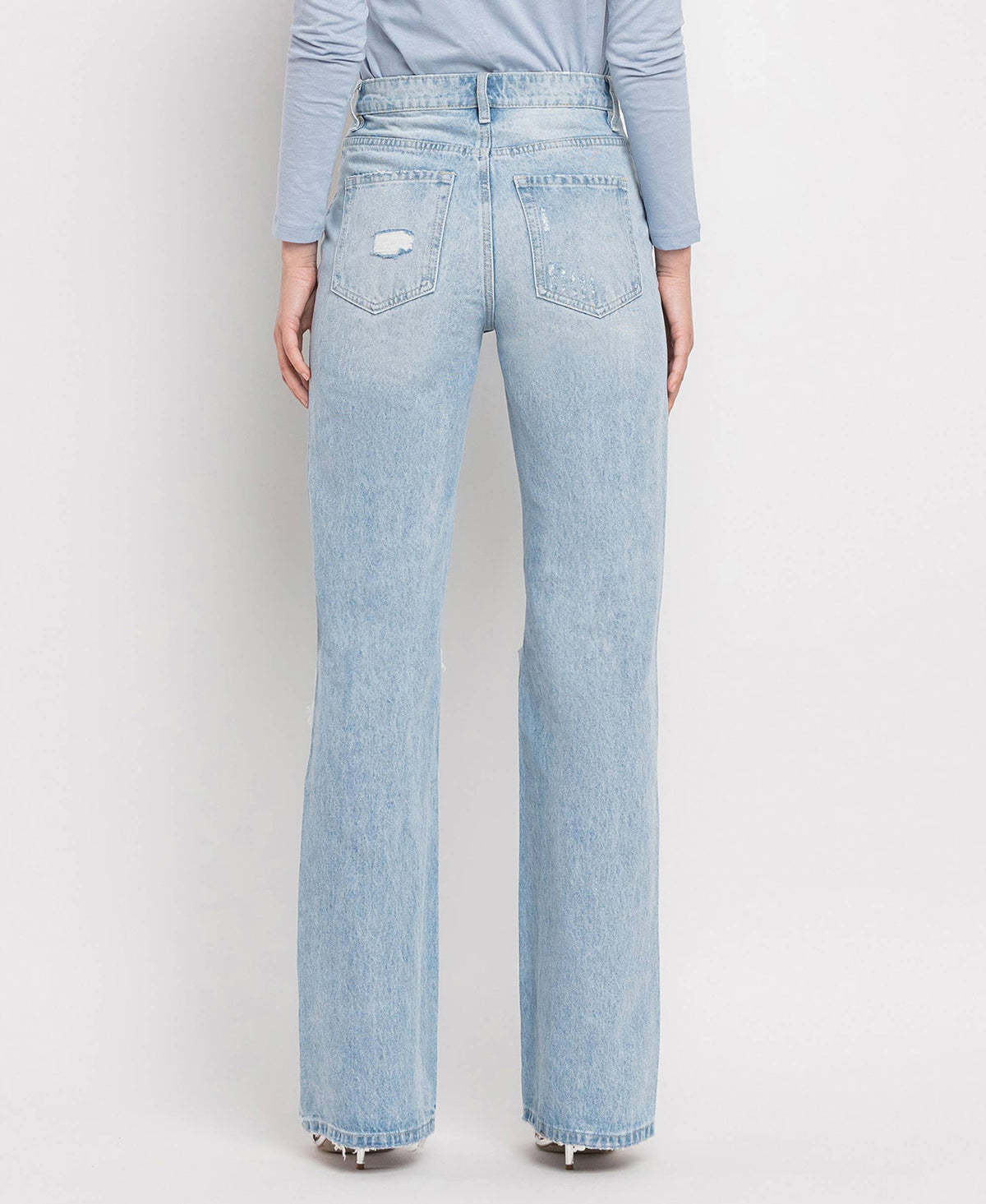 90'S VINTAGE SUPER HIGH RISE FLARE JEANS