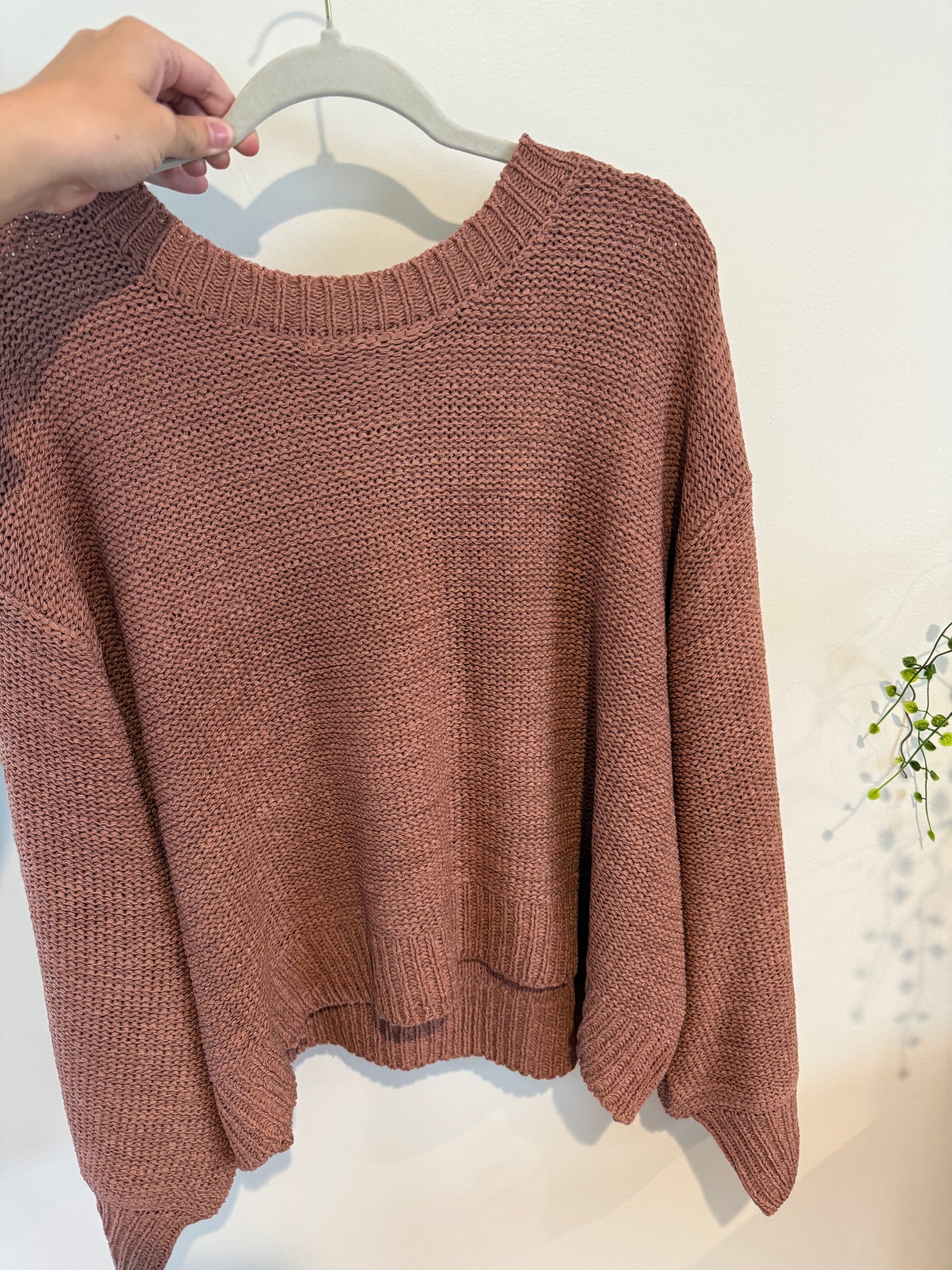 Rose Bubble Sleeve Sweater