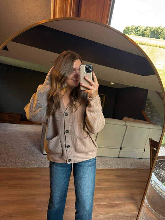 LAUREN OVERSIZED BUTTON UP CARDIGAN
