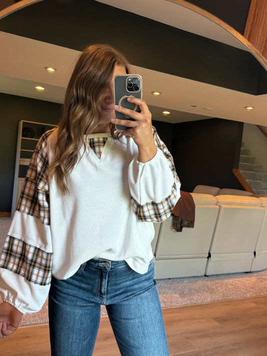 REMI WAFFLE KNIT TOP
