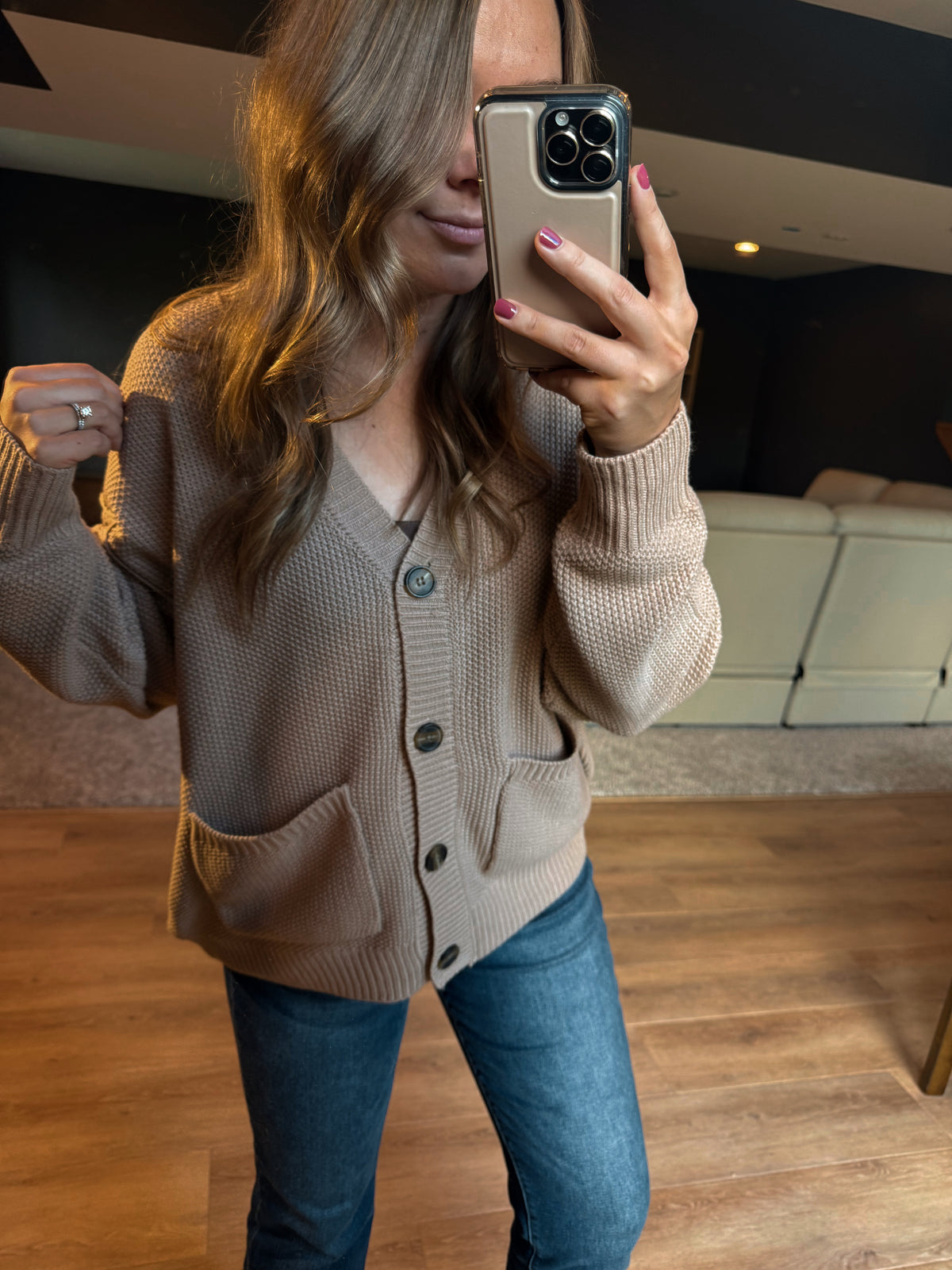 LAUREN OVERSIZED BUTTON UP CARDIGAN