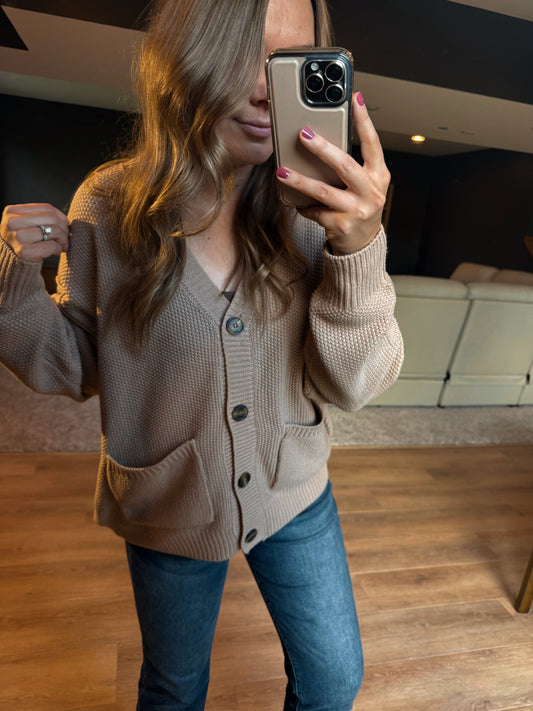 LAUREN OVERSIZED BUTTON UP CARDIGAN