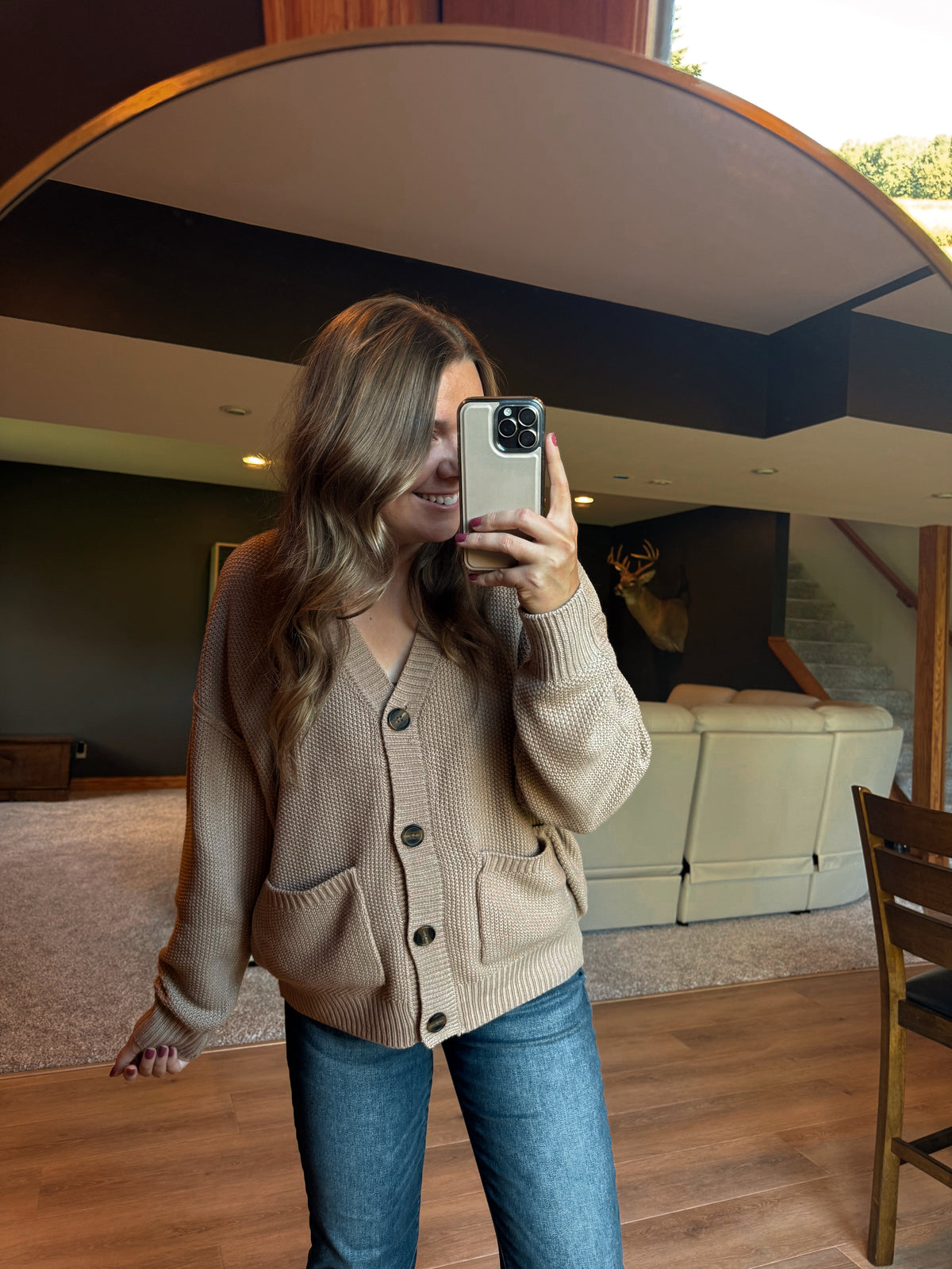 LAUREN OVERSIZED BUTTON UP CARDIGAN