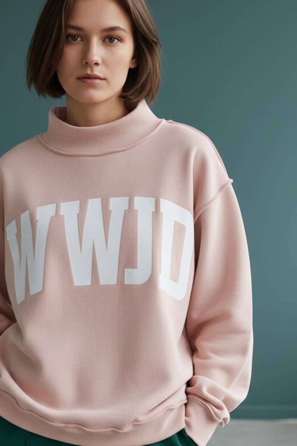 WWJD/AMEN REVERSIBLE MOCKNECK