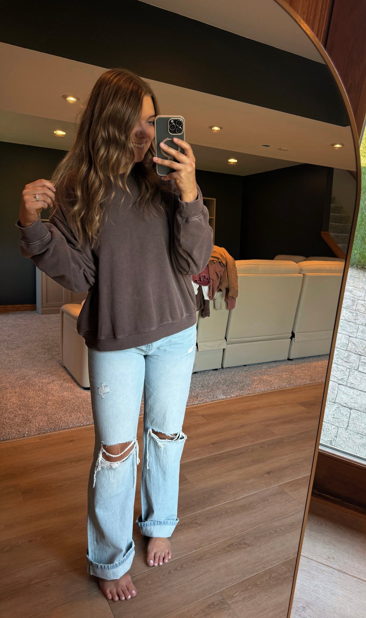 90'S VINTAGE SUPER HIGH RISE FLARE JEANS