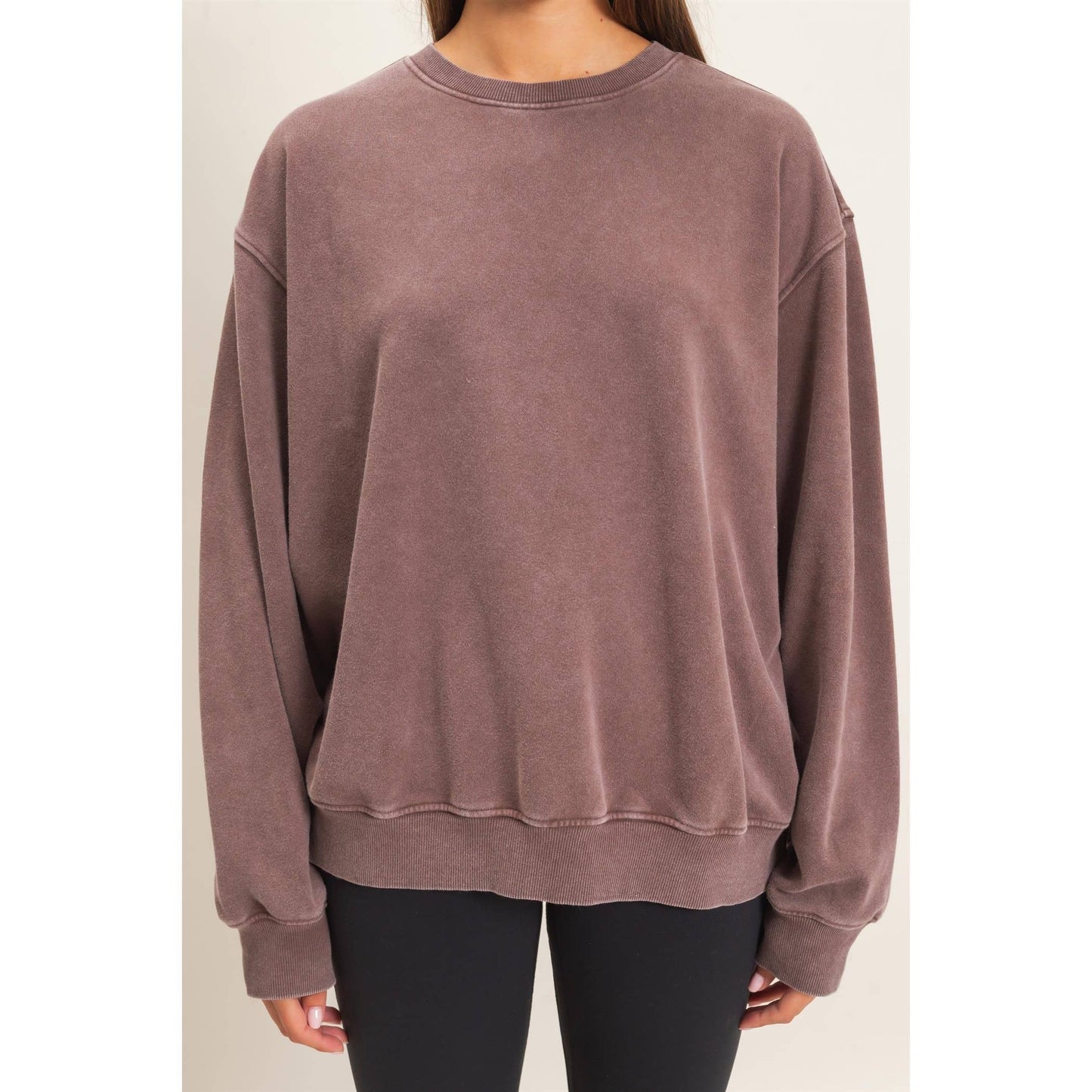 Mineral Wash Crew Neck Sweatshirt