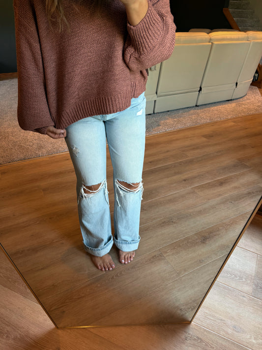 90'S VINTAGE SUPER HIGH RISE FLARE JEANS