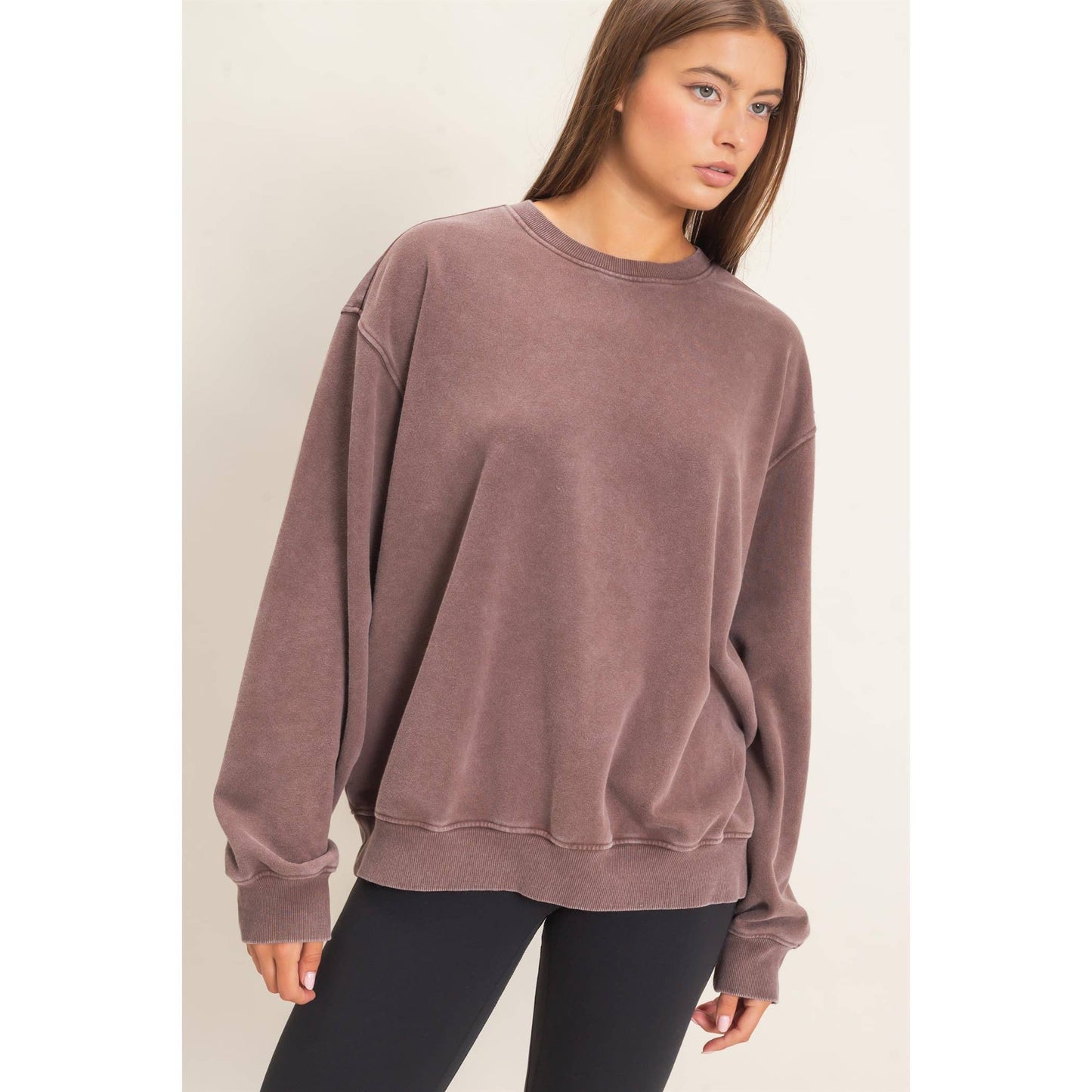 Mineral Wash Crew Neck Sweatshirt