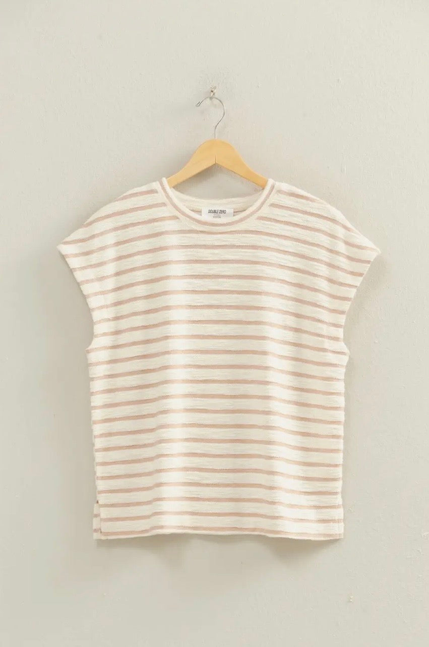 Striped Round Neck Short Sleeve Top