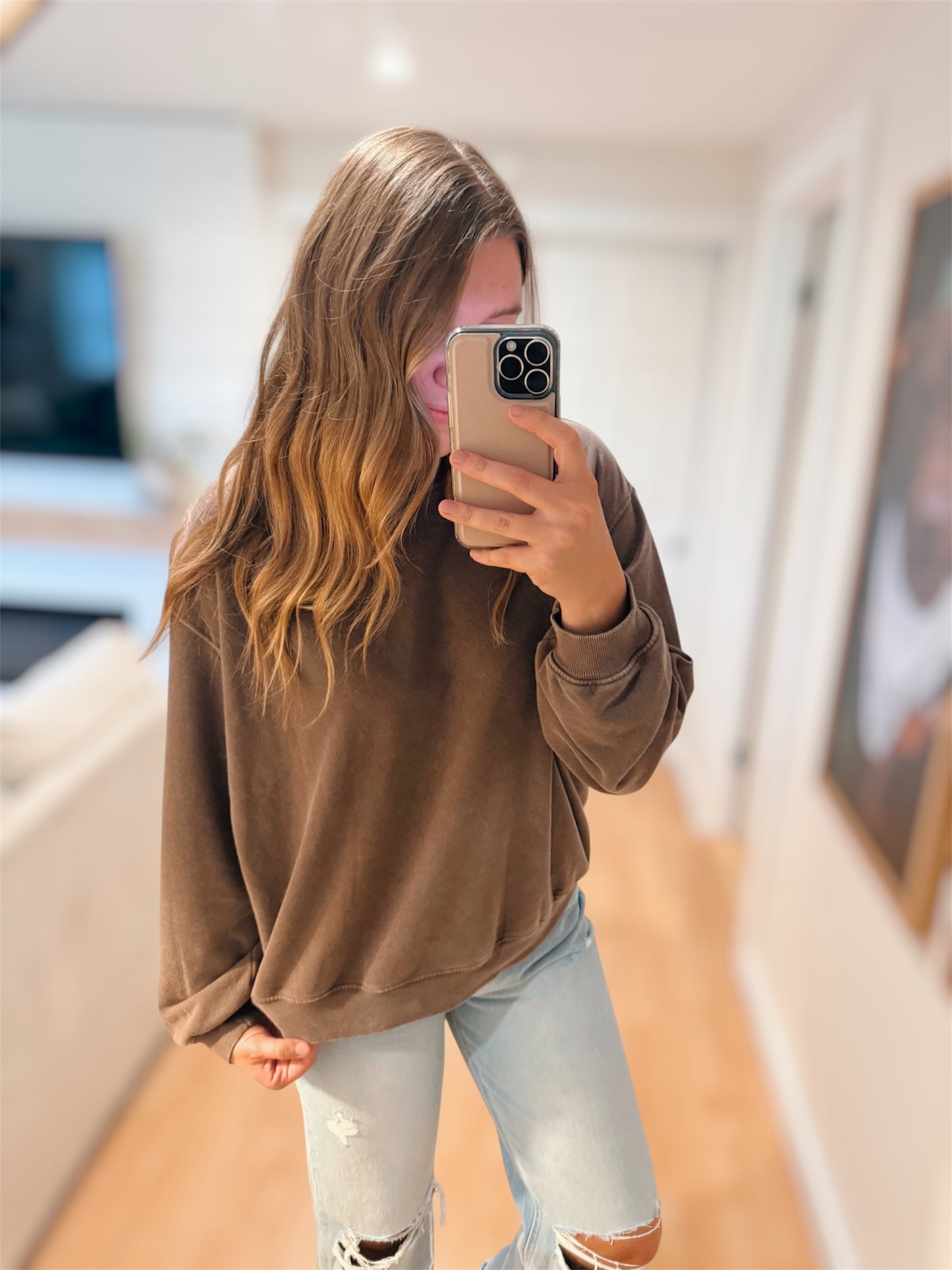 Mineral Wash Crew Neck Sweatshirt