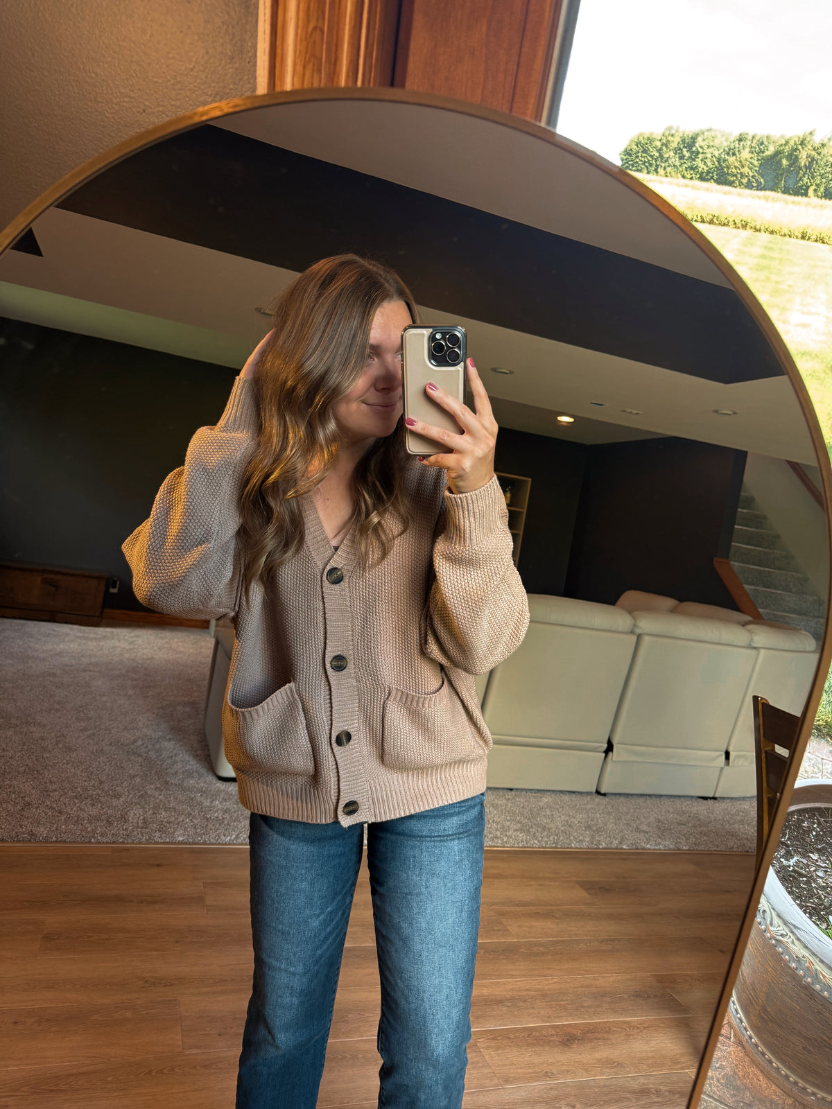 LAUREN OVERSIZED BUTTON UP CARDIGAN