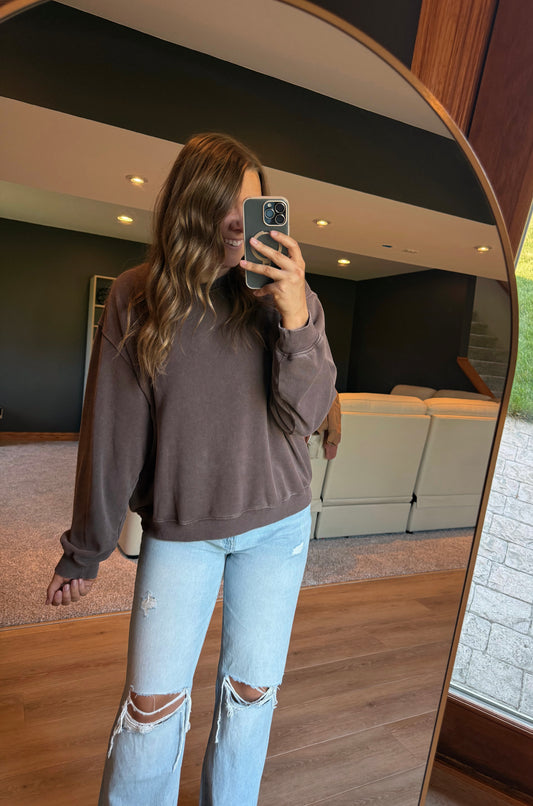 Mineral Wash Crew Neck Sweatshirt