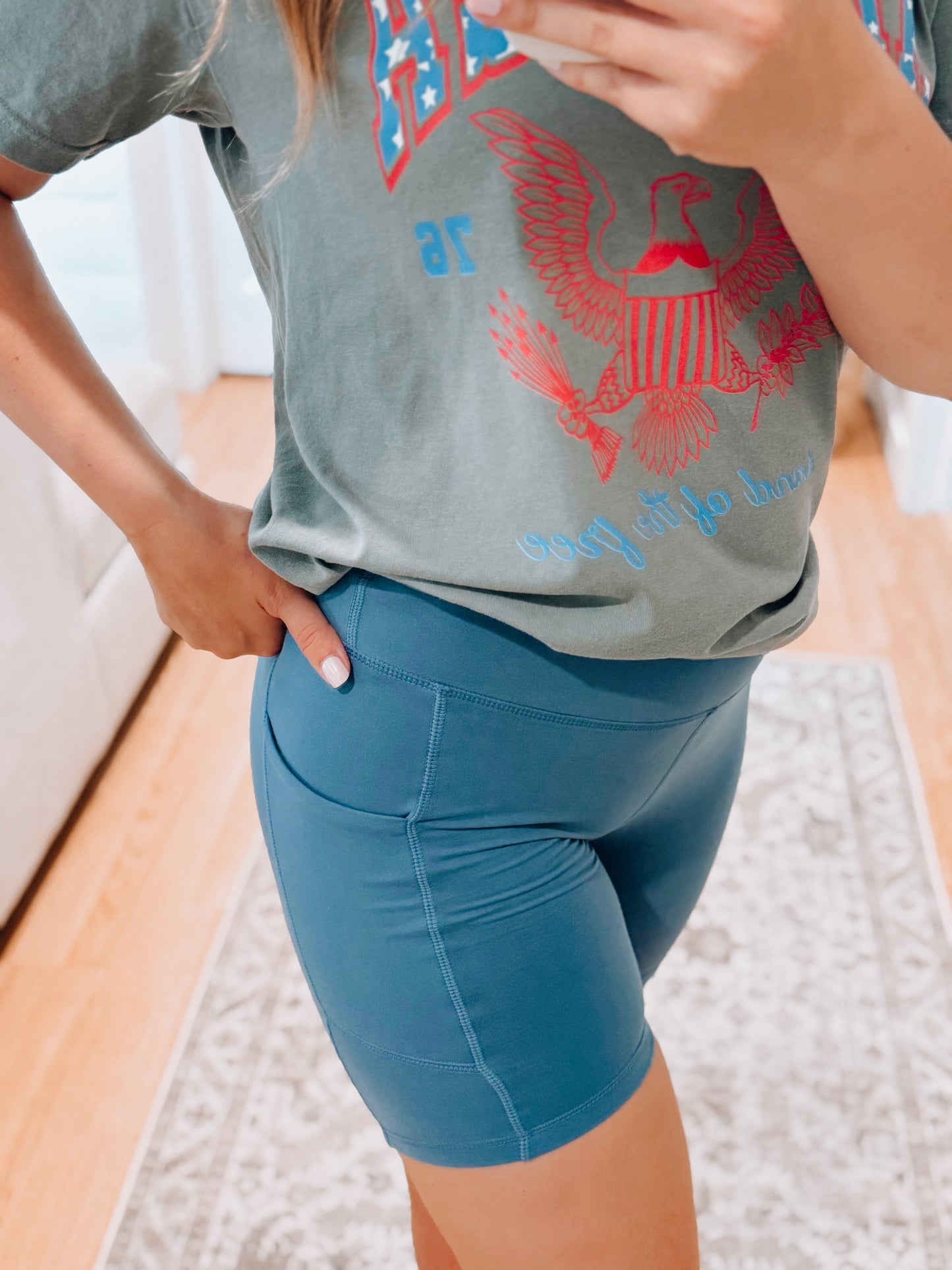 Dusty Blue Biker Short
