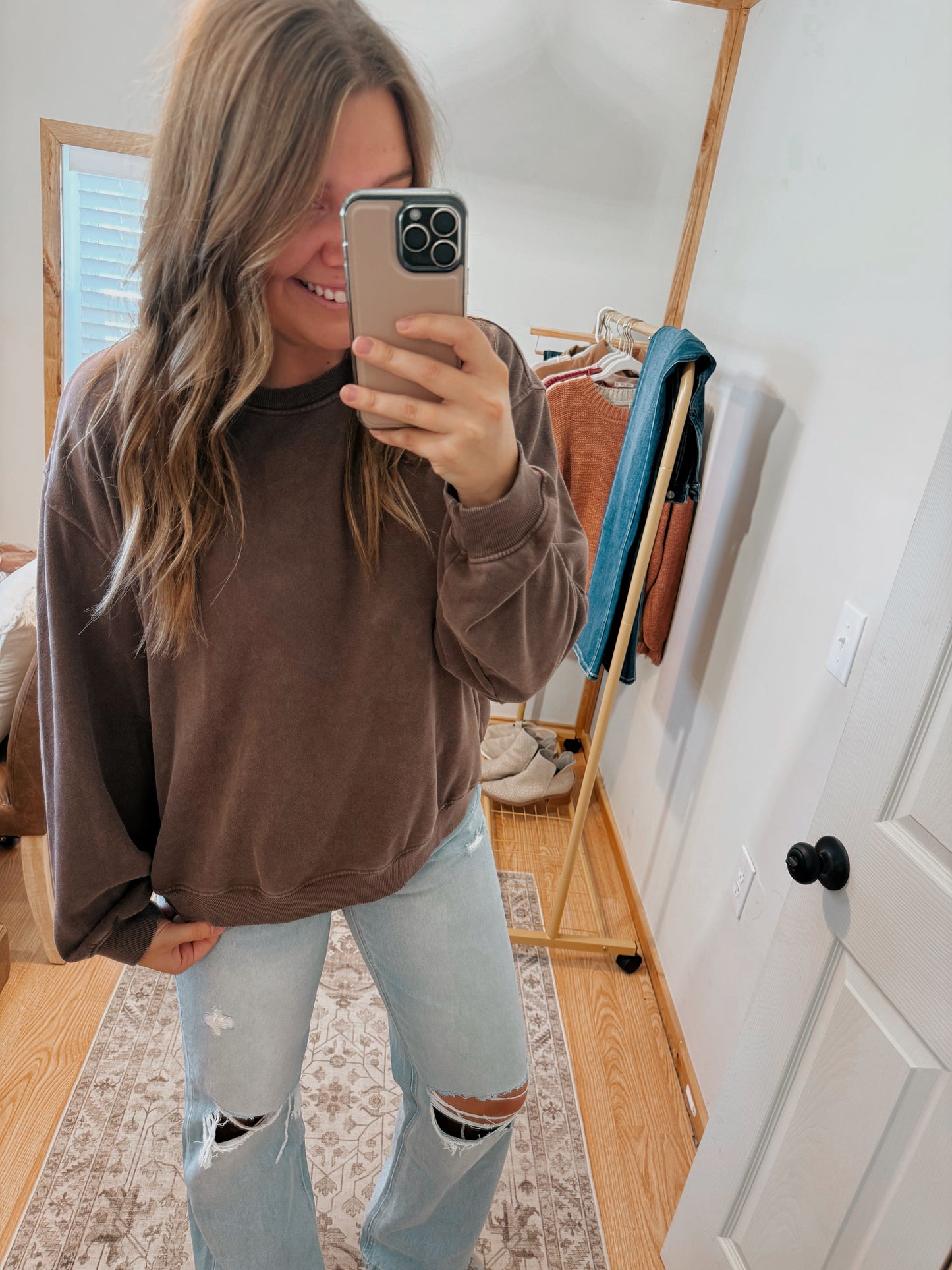 Mineral Wash Crew Neck Sweatshirt