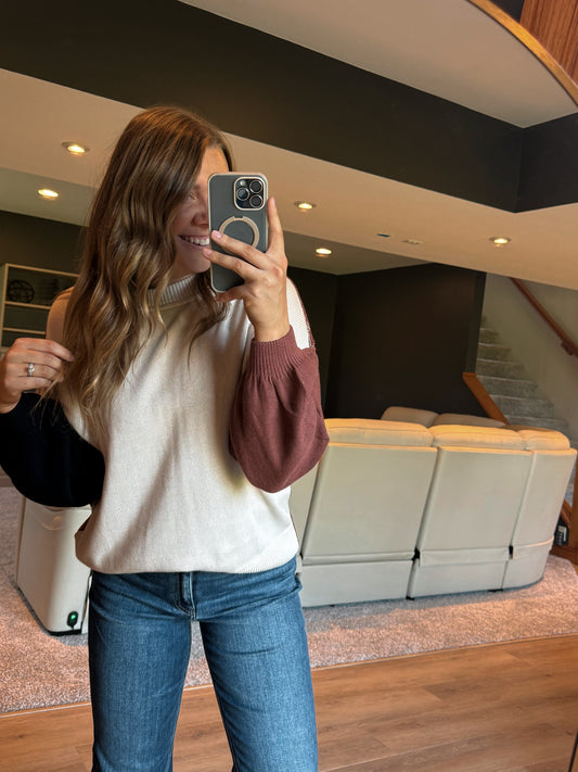 HALSEY COLOR BLOCK SWEATER