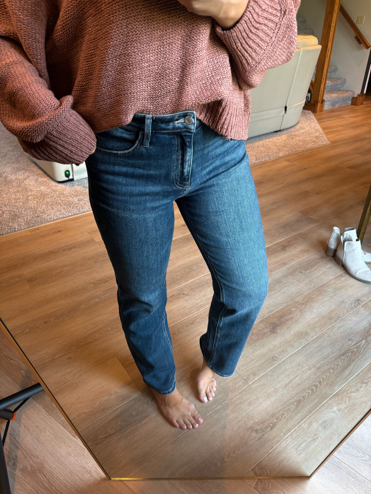VERVET DARK WASH STRAIGHT LEG JEANS