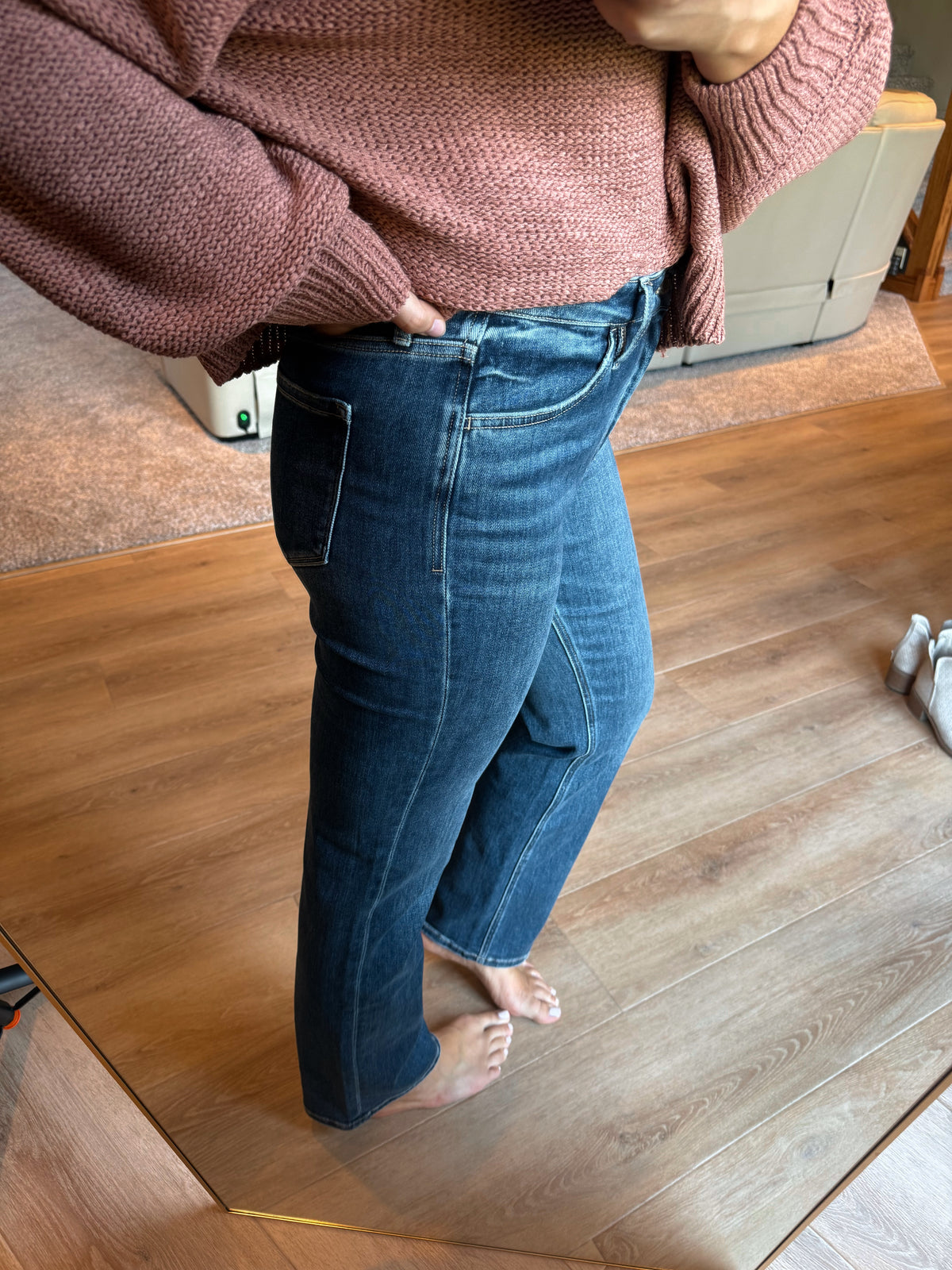 VERVET DARK WASH STRAIGHT LEG JEANS