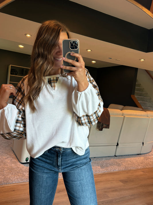 REMI WAFFLE KNIT TOP
